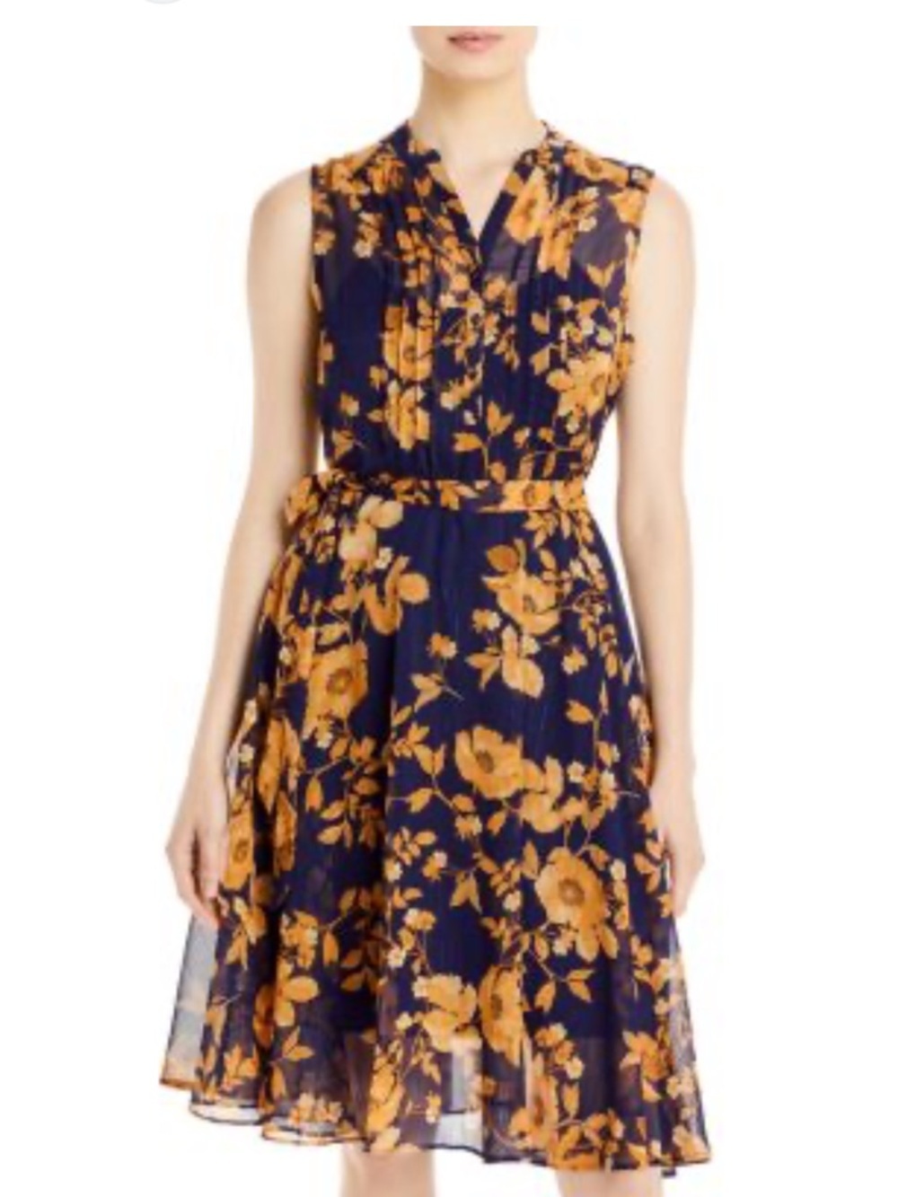 Nanette Lepore sleeveless chiffon floral wrap dress - Picture 2 of 13